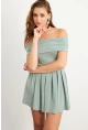 Kadın Mint Madonna Yaka Midi Elbise MON1262-1