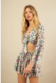 Kadın Multi Desenli Crop Şort Takım KED0131