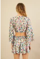 Kadın Multi Desenli Crop Şort Takım KED0131