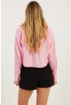 Kadın Pembe Fermuarlı Kısa Gömlek SF2541