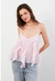 Kadın Pembe Krinkıl Bluz SOL1504