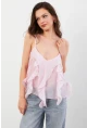 Kadın Pembe Krinkıl Bluz SOL1504