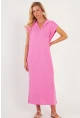 Kadın Pembe Triko Midi Elbise KZ3238