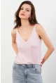 Kadın Pembe V Yaka Triko Bluz KZ546