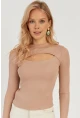 Kadın Pudra Pencereli Bluz LPP1256