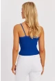 Kadın Saks Askılı Dantelli Bluz MK03-90