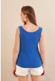 Kadın Saks Basic Bluz LPP1241-90