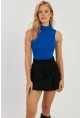 Kadın Saks Kolsuz Bluz LPP1260