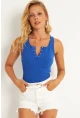 Kadın Saks Patlı Kaşkorse Bluz MK02