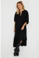 Kadın Salaş Midi Elbise Siyah Q982