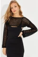 Kadın Siyah Ajurlu Bolero YV115