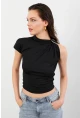 Kadın Siyah Aksesuarlı Bluz EY3129