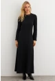 Kadın Siyah Basic Maxi Elbise COL30