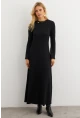 Kadın Siyah Basic Maxi Elbise COL30