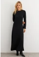 Kadın Siyah Basic Maxi Elbise COL30