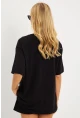 Kadın Siyah Baskılı T-Shirt DY1329
