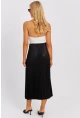 Kadın Siyah Beli Lastikli Pilise Etek OW145