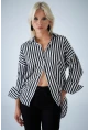 Kadın Siyah Çizgili Gömlek ELN600