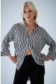 Kadın Siyah Çizgili Gömlek ELN600