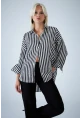 Kadın Siyah Çizgili Gömlek ELN600