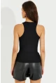 Kadın Siyah Halter Yaka Bluz LPP1233