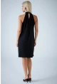 Kadın Siyah Halter Yaka Midi Elbise LPP1309