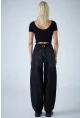 Kadın Siyah Yüksek Bel Baggy Jean TSS388