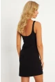 Kadın Siyah Kare Yaka Mini Elbise KED4291