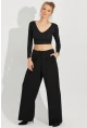 Kadın Siyah Palazzo Pantolon QRS8383