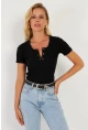 Kadın Siyah Patlı Kaşkorse Bluz XL2021