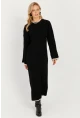 Kadın Siyah Triko Maxi Elbise SF2538