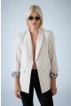Kadın Taş Leopar Astarlı Blazer Ceket BES3049