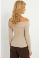 Kadın Taş Madonna Yaka Kaşkorse Bluz XL2210