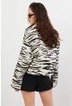 Kadın Taş-Siyah Zebra Desenli Ceket QS5337-90