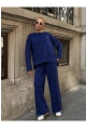 Modal Kumaş Lacivert Oversize Sweat İkili Takım