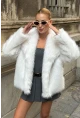 Suni Kürk Premium Peluş Ceket Ekru