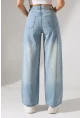 Açık Mavi Yüksek Bel Wide Leg Jean Pantolon
