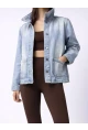 Cepli Düğmeli Açık Mavi Denim Ceket