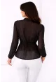 Hakim Yaka V Düğmeli Bluz Siyah