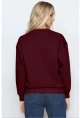 Kadın Basic Bordo Oversize Sweatshirt