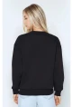 Kadın Basic Siyah Oversize Sweatshirt