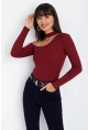 Kadın Bordo Tek Omuz Kaşkorse Bluz CG53