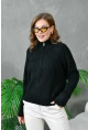 Kadın Fermuarlı Yaka Selanik Örgü Triko Kazak