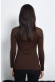 Kadın Kahve Omuzları Tül Bluz TZ2075