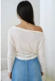 Kadın Kayık Yaka Yarasa Kol Lycralı Penye Bluz