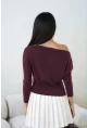 Kadın Kayık Yaka Yarasa Kol Lycralı Penye Bluz