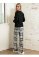 Kadın Ekose Fiyonk Baskılı Pijama Takım