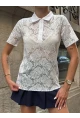 Kadın Polo Yaka Dantel Gömlek