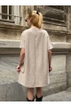 Kadın Rahat Kesim Soft Kısa Elbise Bej