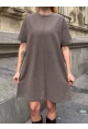 Kadın Rahat Kesim Soft Kısa Elbise Kahve